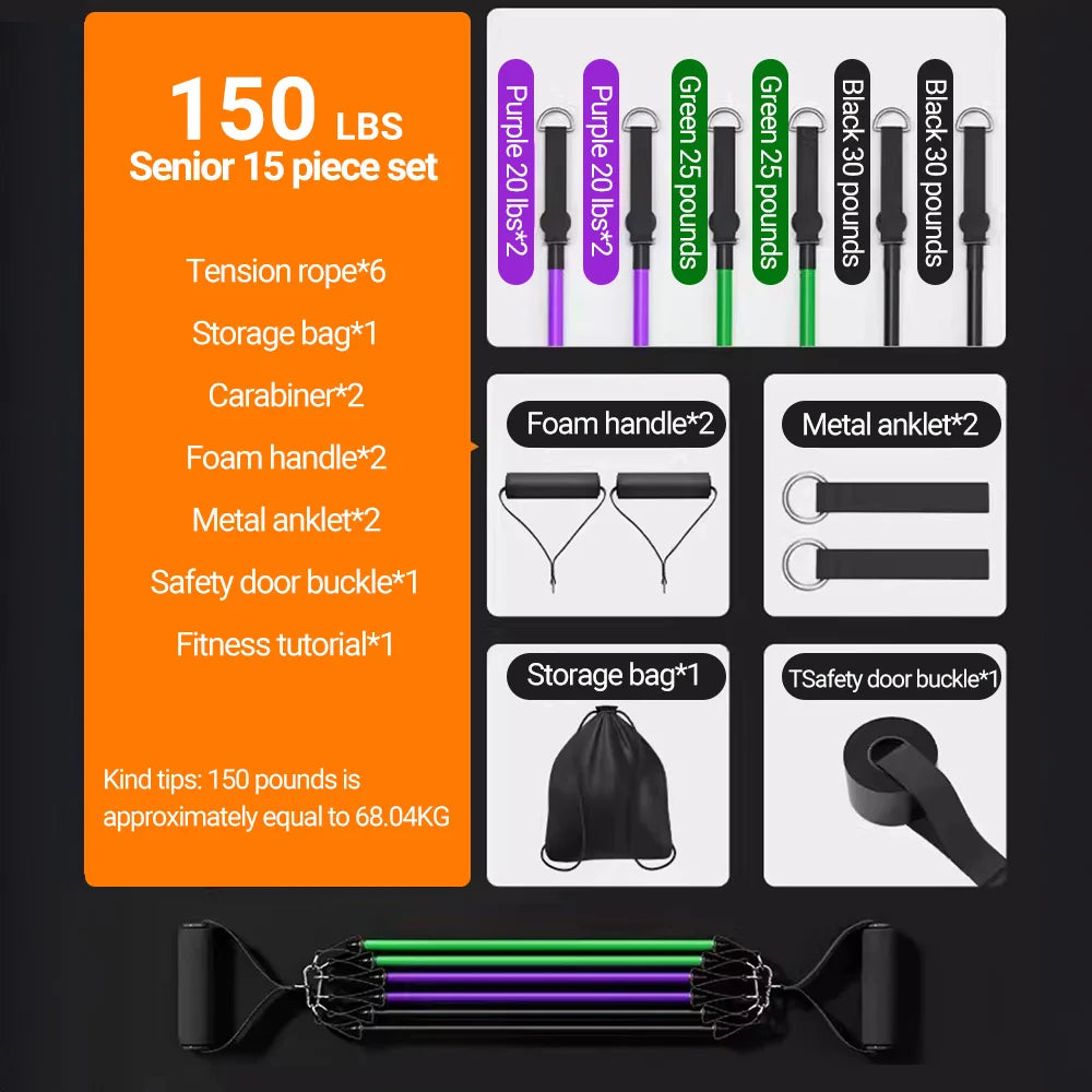 Zestaw Gum Oporowych 10-14szt - Taśmy Treningowe do Ćwiczeń Siłowych i Rozciągania