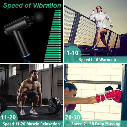 Elektryczny Masażer Mięśni - Pistolet Masujący 6 Prędkości do Regeneracji i Relaksu