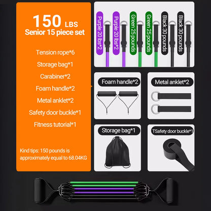 Zestaw Gum Oporowych 10-14szt - Taśmy Treningowe do Ćwiczeń Siłowych i Rozciągania