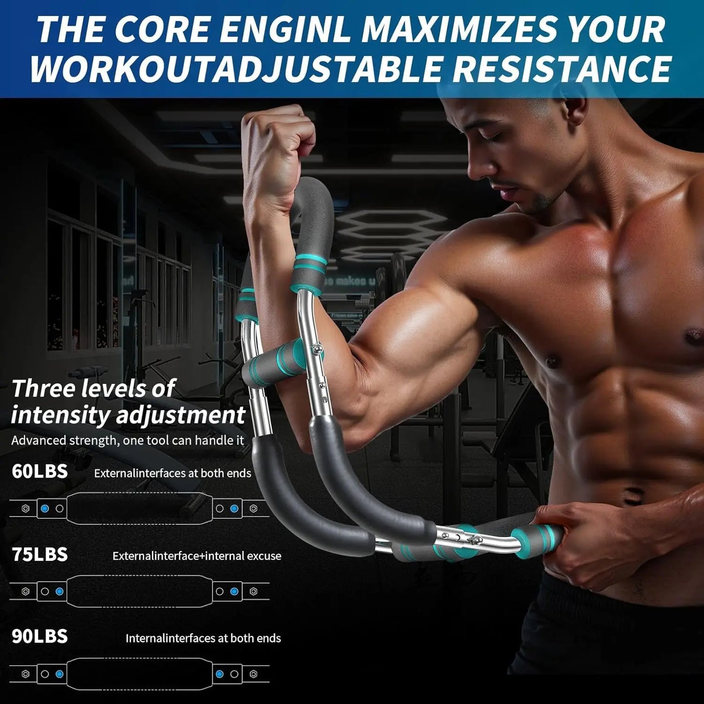 Twister Treningowy Regulowany 27-63kg - Drążek do Ćwiczeń Klatki, Ramion i Przedramion